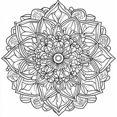 Fototapeta premium Mandala for coloring and relaxation. Anti-stress coloring book. Mandala, relaxation practice. Coloring concept.