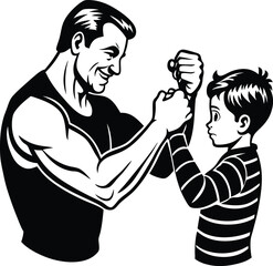 Happy Father's Day Silhouette Vector Illustrations - Celebrating Dad