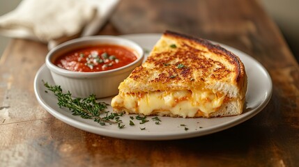 grilled cheese sandwich with melted cheddar and mozzarella oozing out from its golden-brown exterior