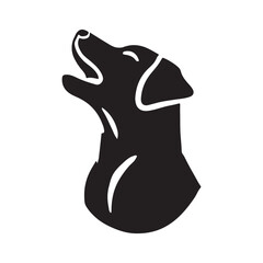  silhouette of a Labrador Retriever howling at the sky