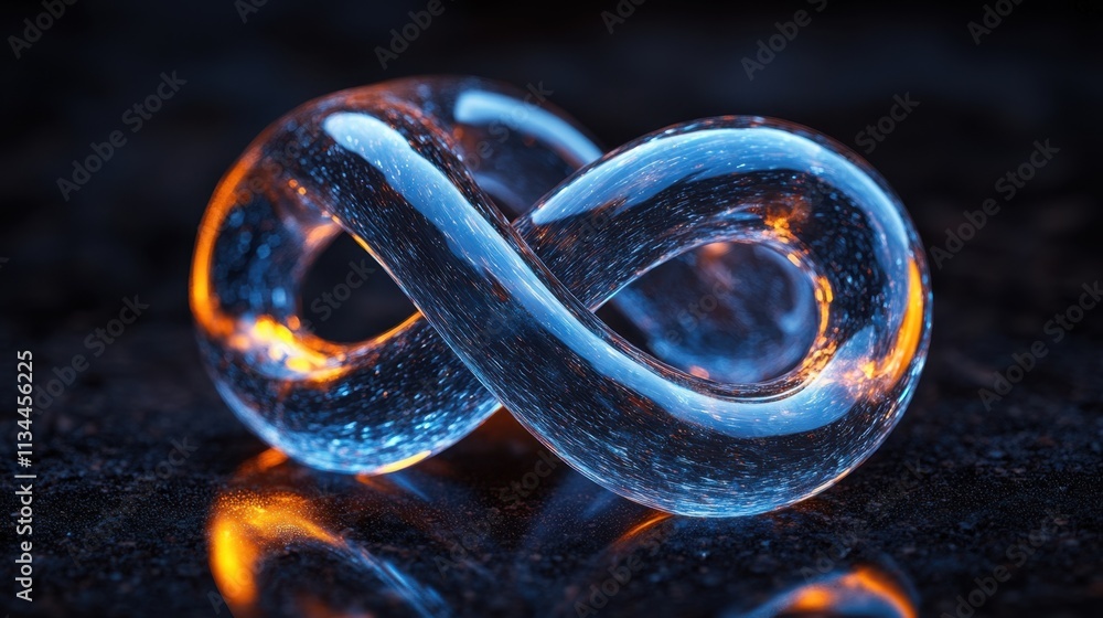 Aufkleber captivating loop of glass symbolizing endless possibilities illuminated by soft lighting