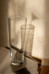 empty vase with flower shadow