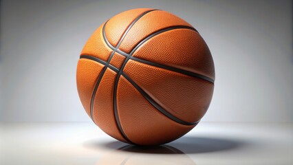 Close-up rendering of isolated standard basketball, basketball, sports, game, equipment, close-up, isolated, white background