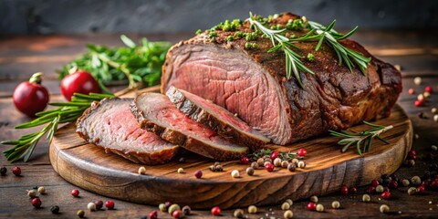 Juicy and tender roast beef with herbs and spices , beef, roast, food, meat, cooked, delicious, meal, savory, dinner, lunch