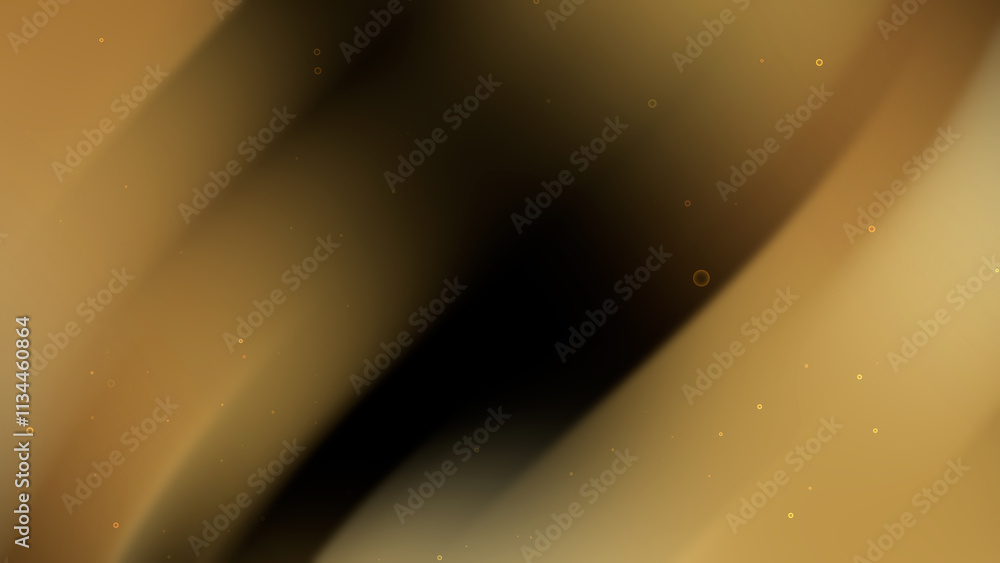 Poster abstract gold and black gradient with floating particles