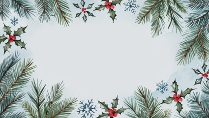 christmas background with fir branches and cones, Christmas Tree branches frame border on white , Christmas background, Christmas empty page background, Christmas border empty white space
