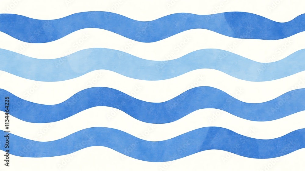 Poster calm blue waves pattern on a light background for a serene and refreshing design