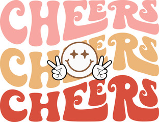 retro Happy new year svg design, Retro Happy new year 2025 png svg design, New year 2025 bundle, Happy new year 2025 png svg design,