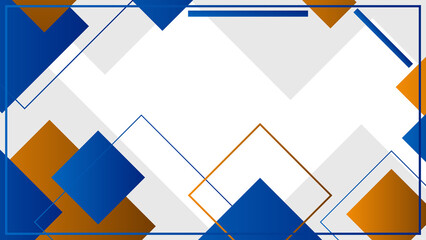 Abstract Geometric Background With Blue and Orange Squares and Lines