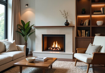 fireplace adds warmth beautifully designed living room