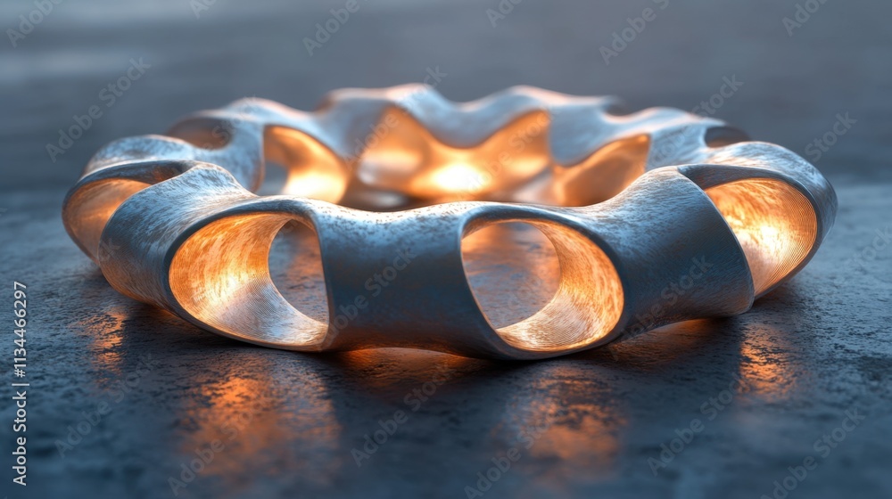 Aufkleber elegant luminous ring adorned with soft curves and glowing elements creates a magical ambience in a 