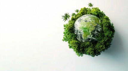 Green Earth Surrounded by Lush Trees in Sustainable Development Theme