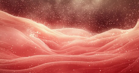 Fototapeta premium Vibrant Red Particle Dust Background with Soft Glowing Particles and Flowing Light Effects, Atmospheric Abstract Design Ideal for Textures and Layered Backgrounds, Generative AI