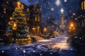 Obraz premium Fireworks Christmas 