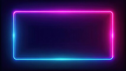 Abstract glowing neon rectangle border frame, neon, glowing, abstract, rectangle, border, frame, pattern, animation