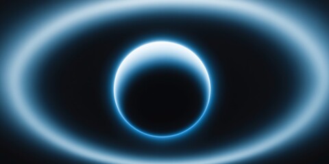 A blue planet with a large blue circle in the middle