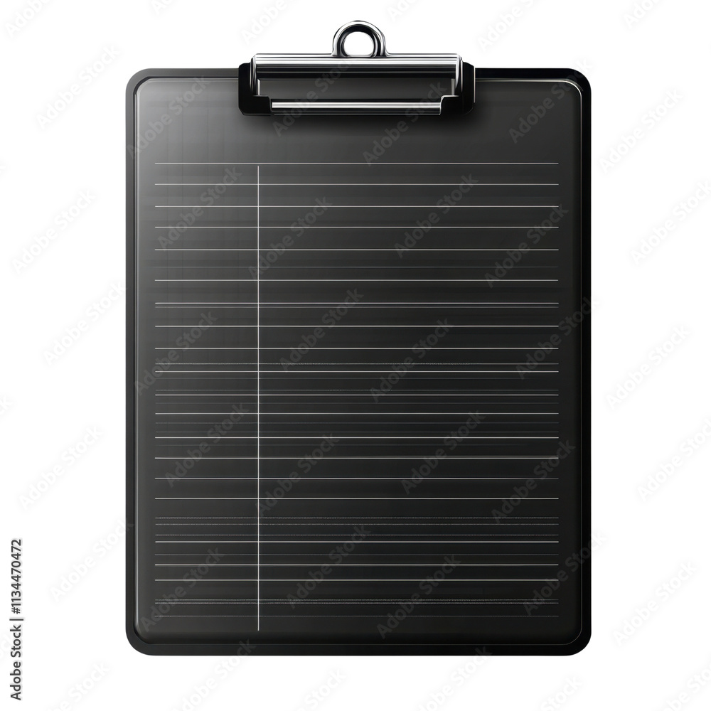 Poster blank clipboard with paper sheets for notes and document organization