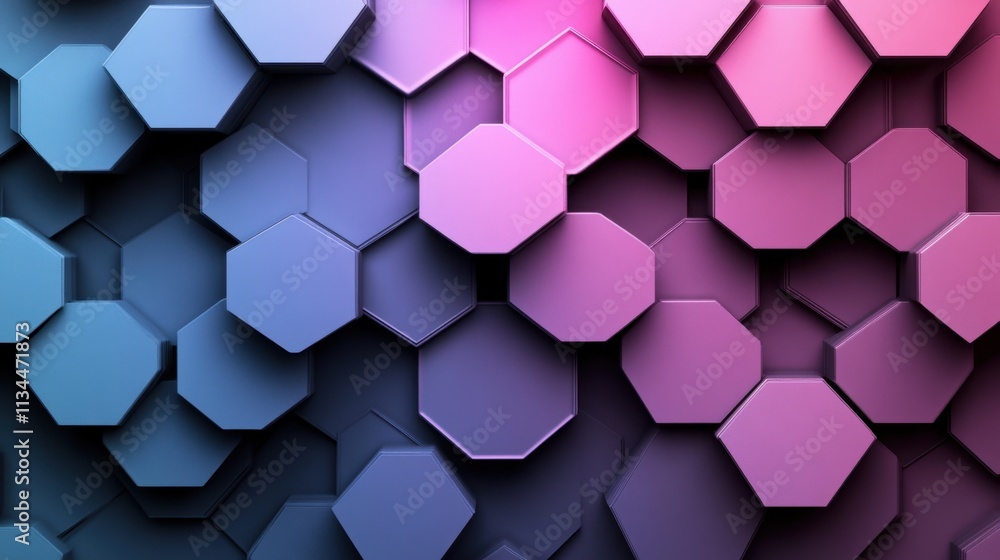 Poster colorful hexagonal patterns create a vibrant backdrop of design and geometry in modern art