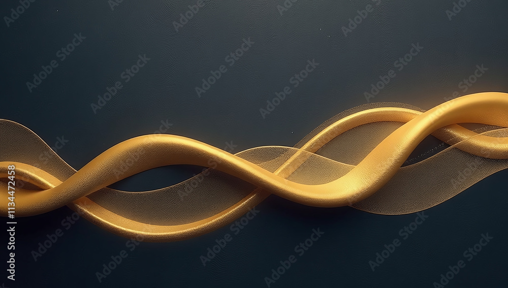 Poster abstract gold blur waves overlap dark noisy textured background small empty space