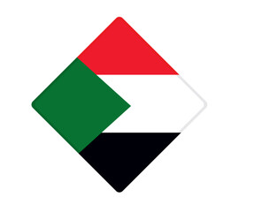  Sudan flag square shaped. vector