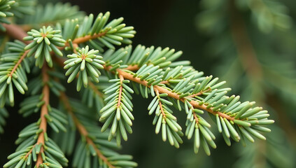 common european larch green branches close unique winter