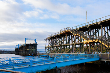 Gateshead UK: 29th Oct 2024: Dunston Staiths on the River Tyne on a sunny autumn day