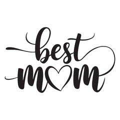 Best mom typography silhouette vector and illustration with illustration design