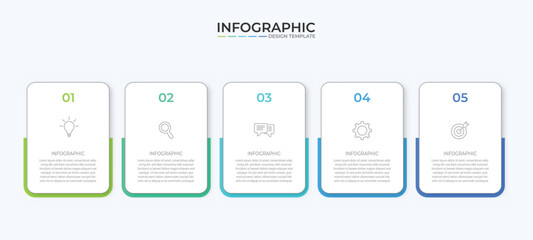 Vector Infographic label design template with icons and 5 options or steps. Can be used for process diagram, presentations, workflow layout, banner, flow chart, info graph