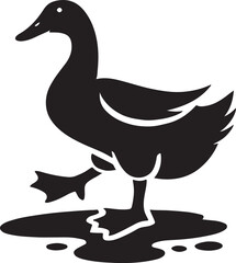 Duck silhouette vector art.