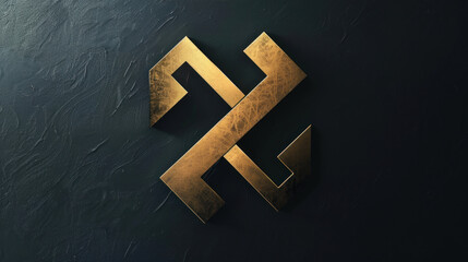 Obraz premium Gold logo with subtle lighting, on a dark background for high contrast