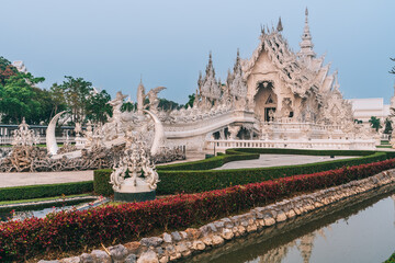 Thailand temple Wat Rong Khun Iconic cultural landmark and famous travel destination Thailand