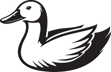 Duck silhouette vector art.