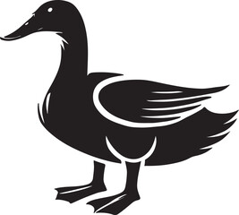 Duck silhouette vector art.
