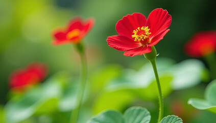 Fototapeta premium growing organic nasturtium flowers home garden