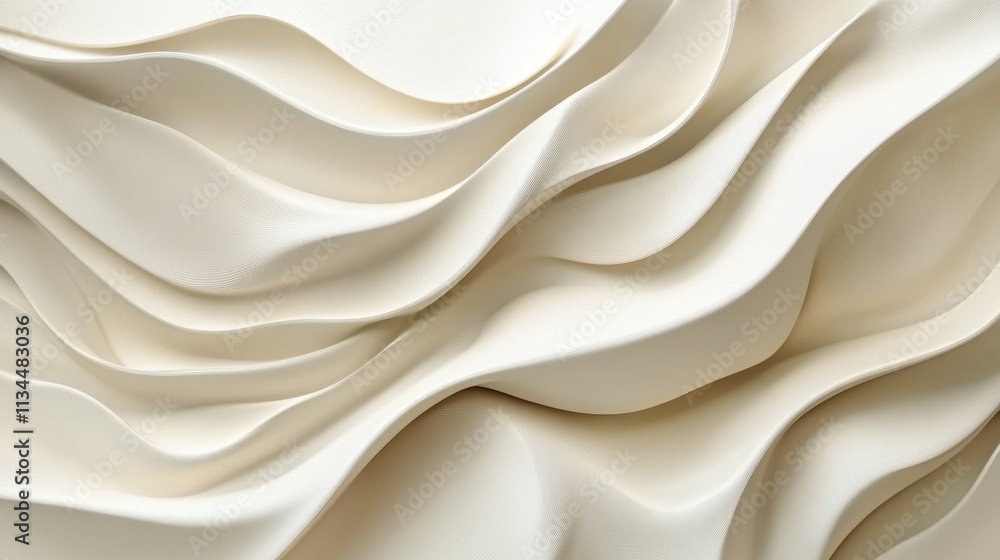 Poster elegant undulating patterns of soft beige textures create a serene and calming atmosphere in modern 