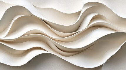 Obraz premium Unique paper waves create a mesmerizing pattern in soft hues and smooth textures evoking calm and artistic expression
