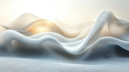 Captivating undulations of a serene landscape at dawn evoking tranquility and peace