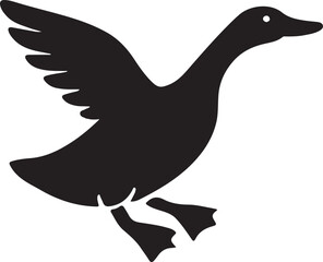 Duck silhouette vector art.