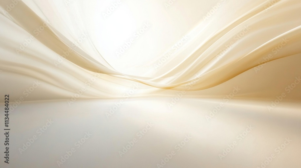 Poster soft flowing waves abstract art digital creation minimalist style calm environment ethereal concept 