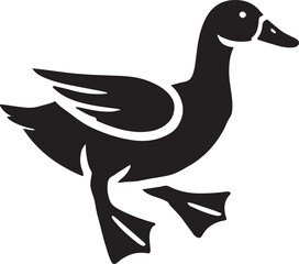 Duck silhouette vector art.