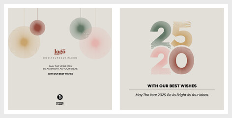 2025 logo and premium wish card with colorful. Happy new Year.