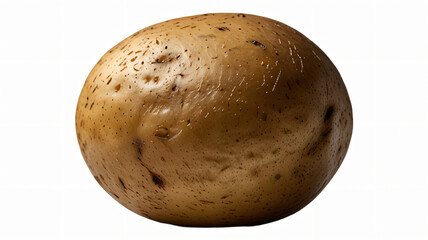 Fototapeta premium Raw potato, unpeeled, close up, isolated on white background