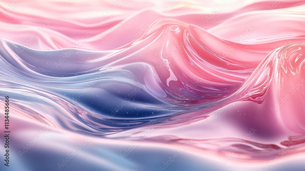 Poster soft waves of pastel colors create a mesmerizing flow in a tranquil setting evoking calm and serenit