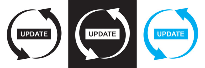 Update  icon. Vector illustration. isolated on white and black background. EPS 10