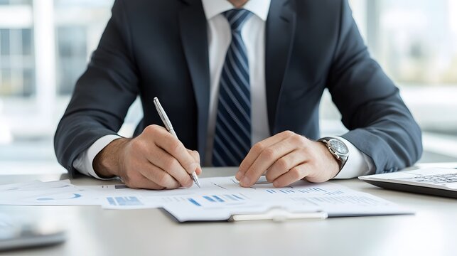 Business professionals in a high-energy meeting, discussing a new corporate strategy with graphs and notes