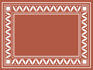 Frame in the style of Traditional Indian ornament. Sora art of Idittals or Warli painting.