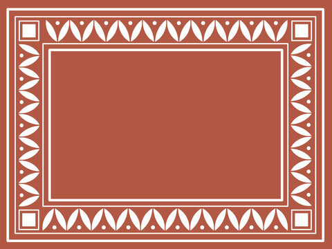 Frame in the style of Traditional Indian ornament. Sora art of Idittals or Warli painting.