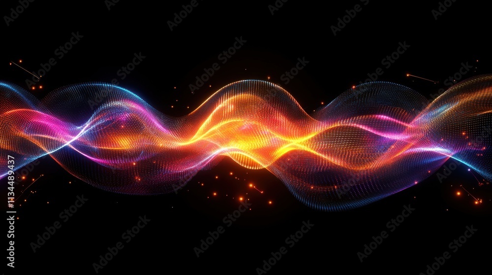 Aufkleber vibrant waves of light dance in a cosmic display, creating a mesmerizing visual symphony of color an