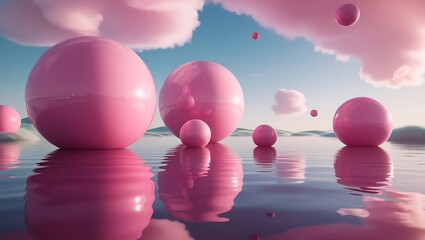 Abstract fantasy landscape purple Cumulus clouds aesthetic background