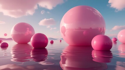 Abstract fantasy landscape purple Cumulus clouds aesthetic background